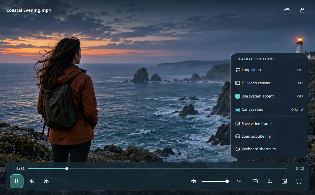 Actual LinuxPlayer playback options panel